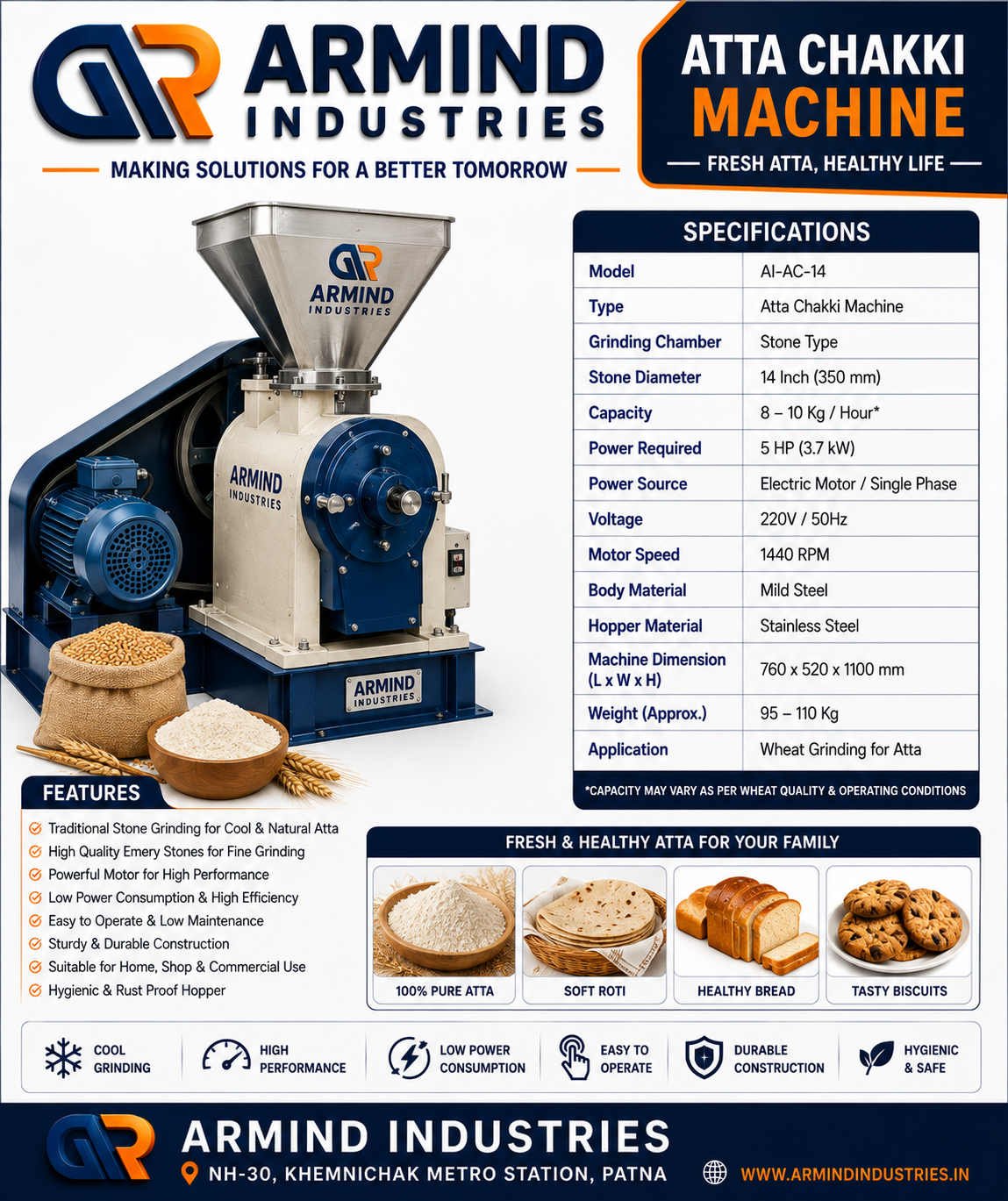 Atta Chakki Machine - Grinding & Milling Machines manufacturer Bihar