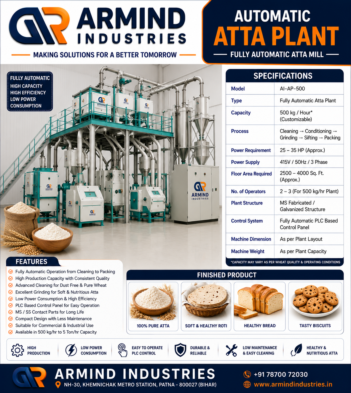 Automatic Atta Plant - Grinding & Milling Machines manufacturer Bihar