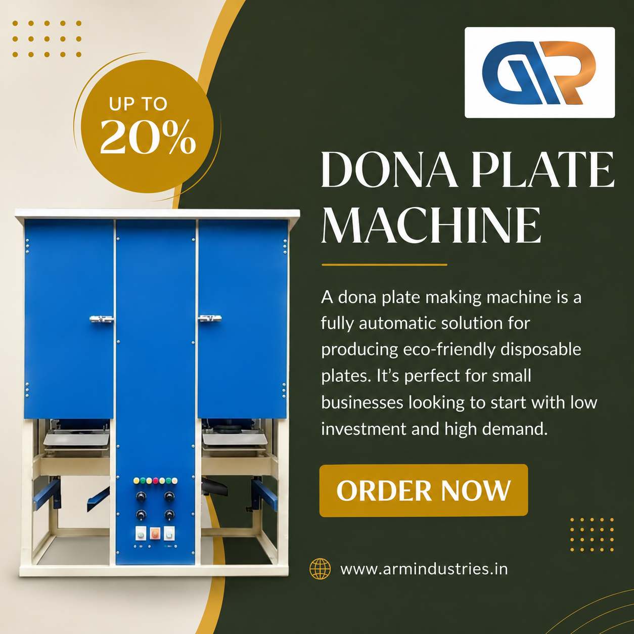 Double Die Paper Plate Making Machine