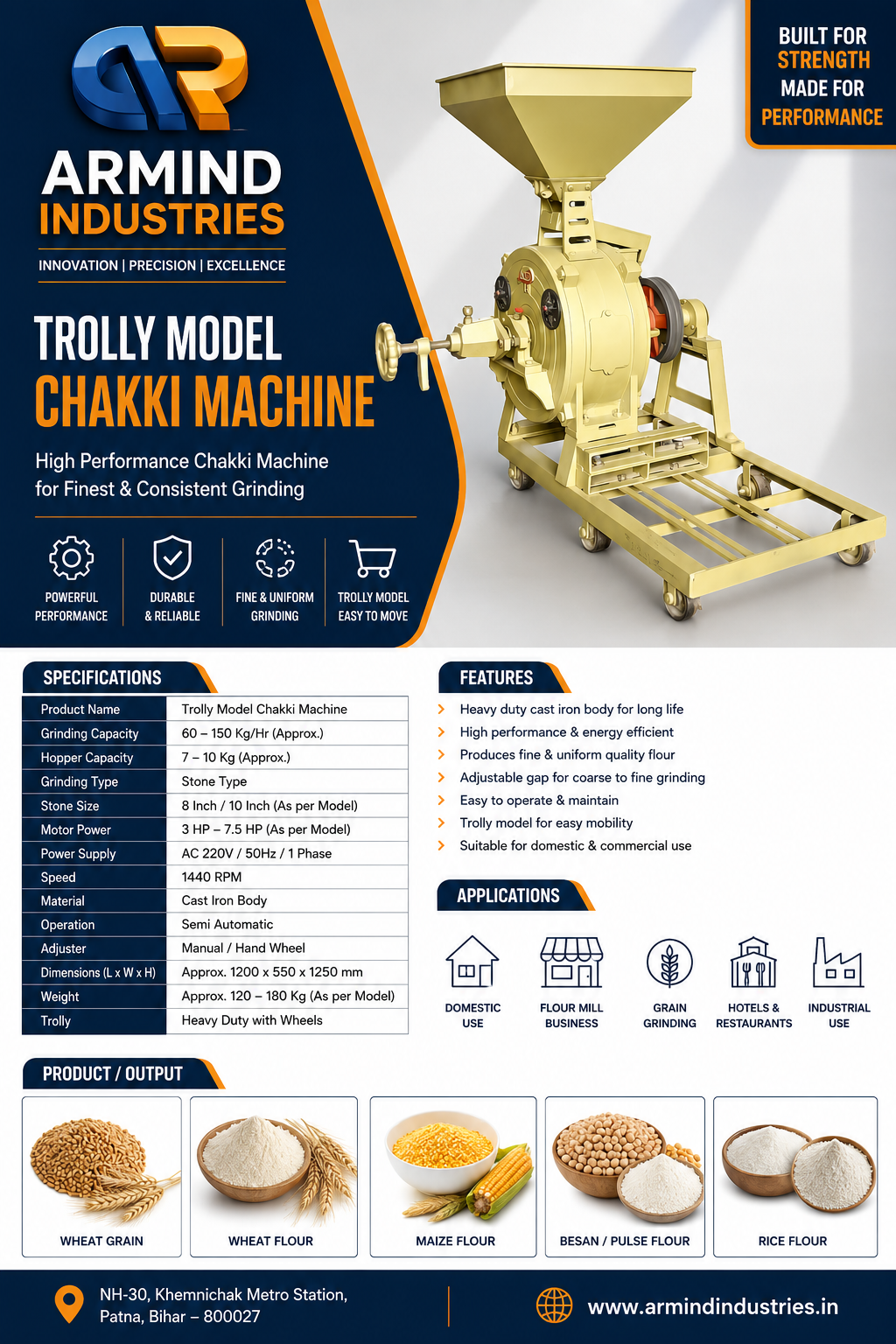 Trolly Model Chakki Machine - Grinding & Milling Machines manufacturer Bihar