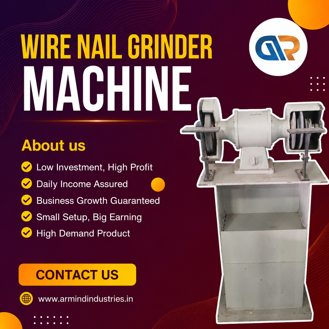 Wire Nail Grinder Machine - Construction & Hardware Machines manufacturer Bihar